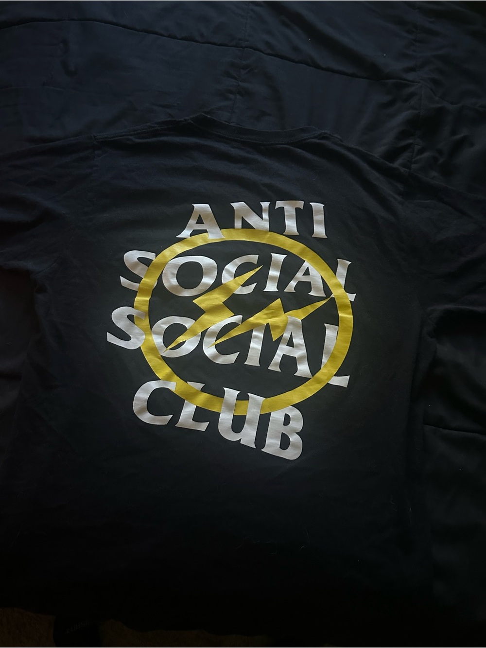 Anti Social Social Club x Fragment Yellow Bolt Tee Medium